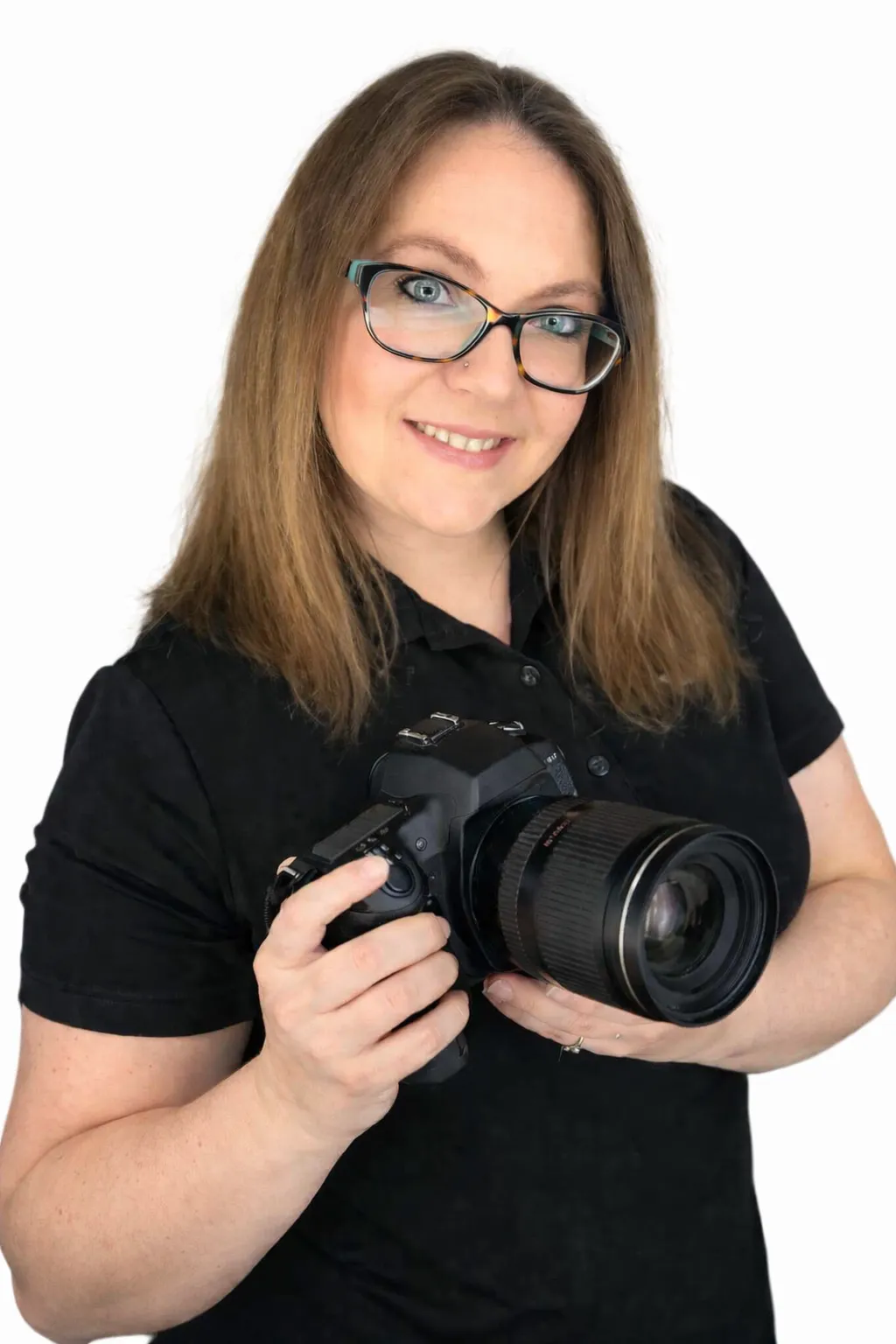 Delaine Weiner holding a camera